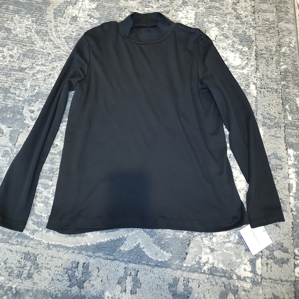 Women's Croft&Barrow black mockneck long sleeve shirt brand new szXXL